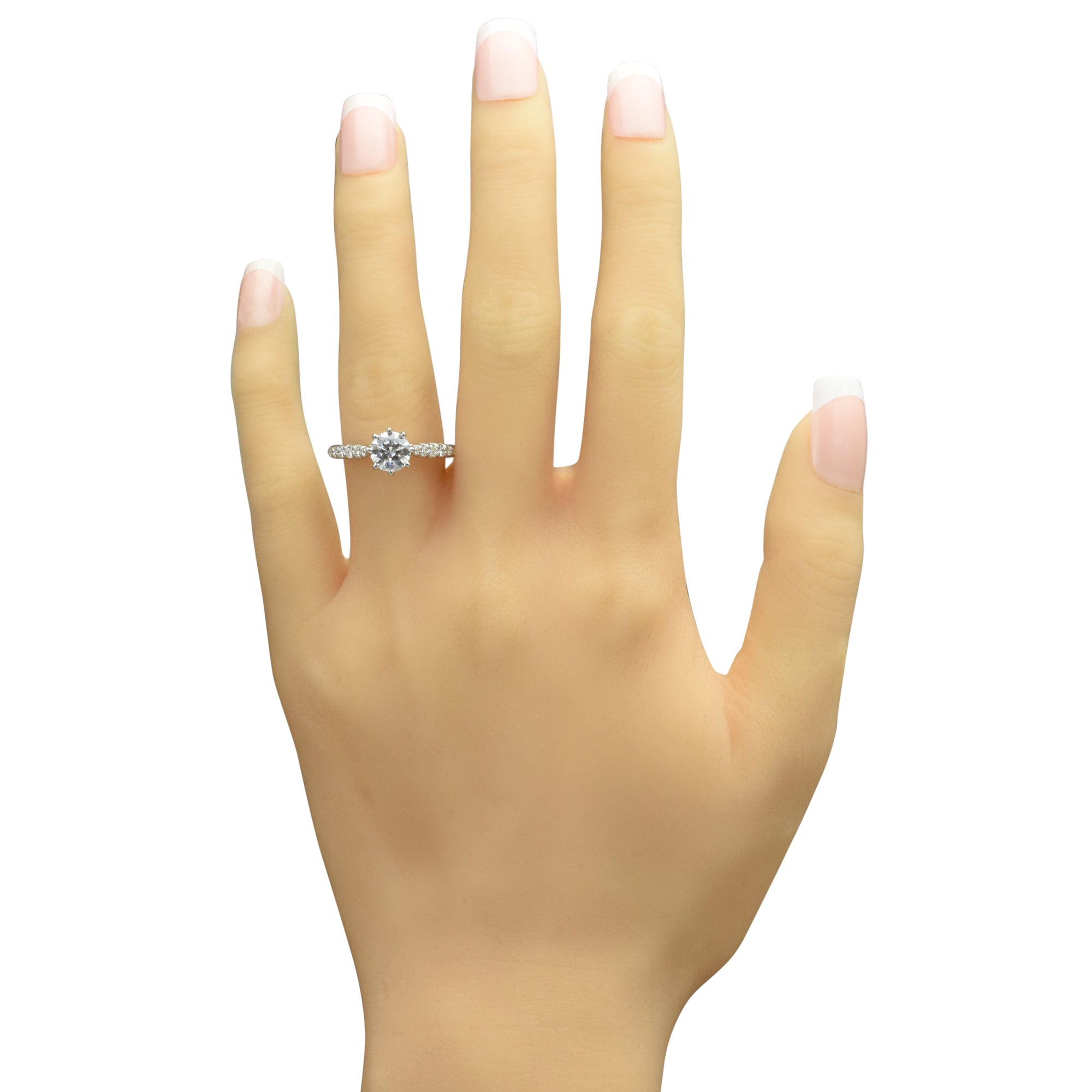 Ritani Tapered Diamond Engagement Ring Setting in 14kt White Gold (1/5ct tw)