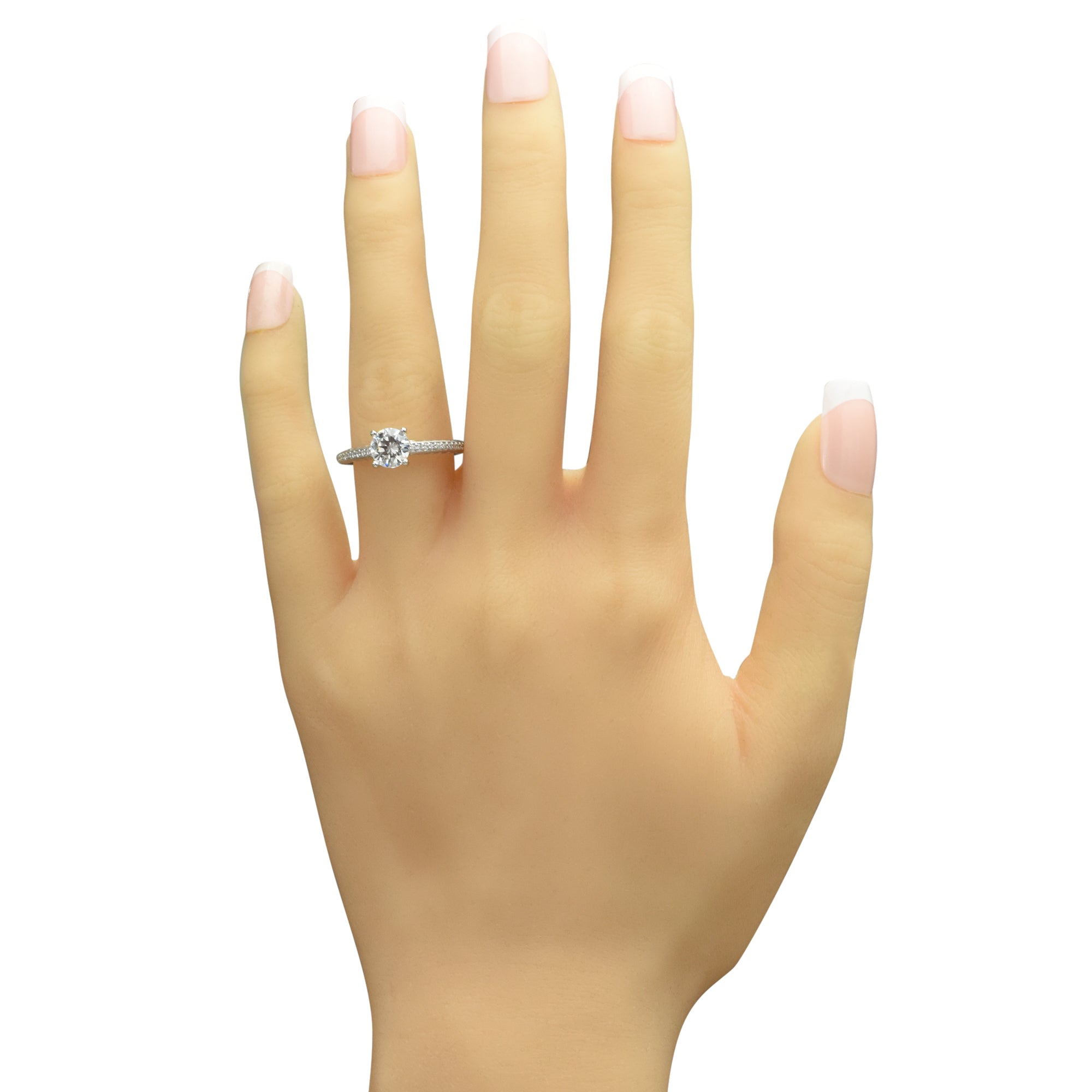 Ritani Engraved Diamond Engagement Ring Setting in 14kt White Gold (1/7ct tw)