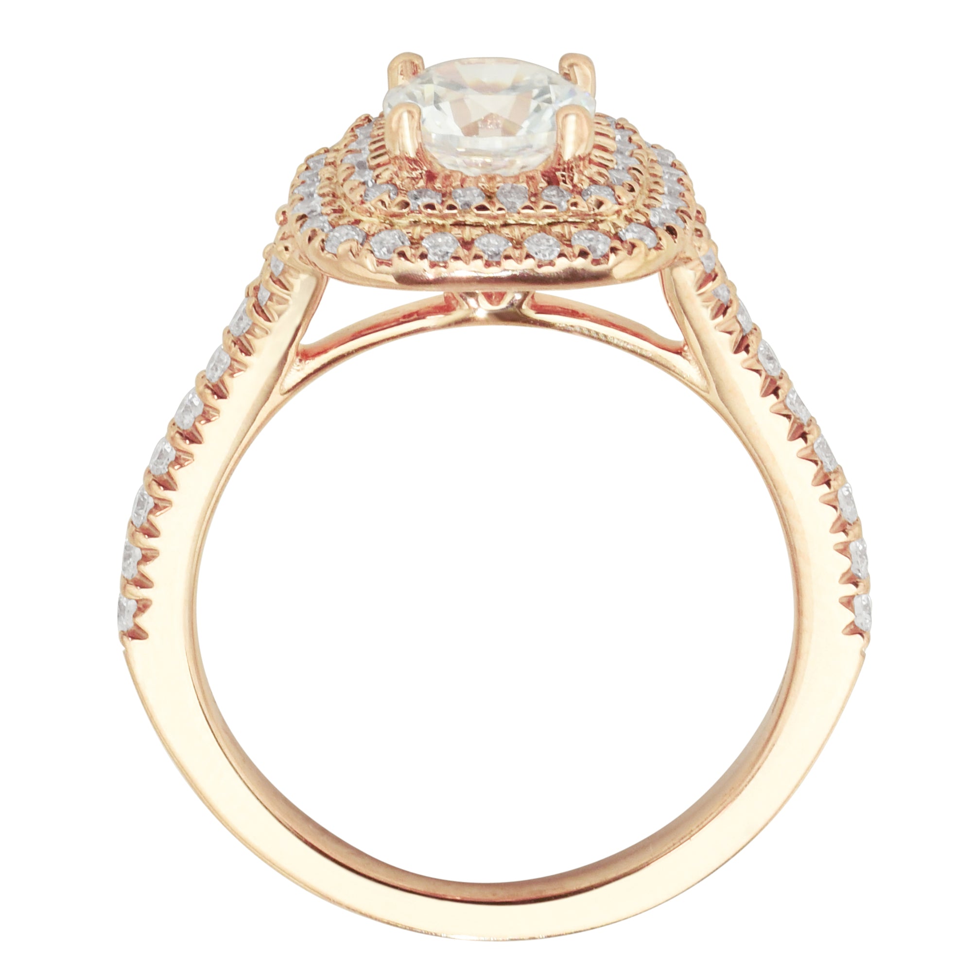 Ritani Double Halo Engagement Ring Setting in 18kt Rose Gold (3/8ct tw)