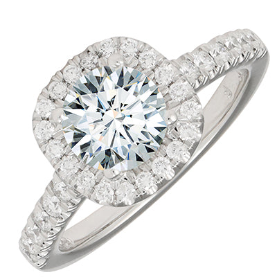 Martin Flyer Diamond Micro Pave Engagement Ring Setting in 14kt White Gold