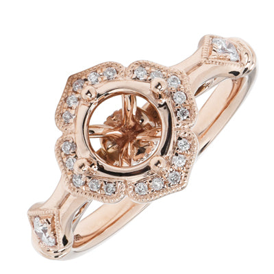 Daydream Diamond Engagement Ring Setting in 14kt Rose Gold (1/5ct tw)