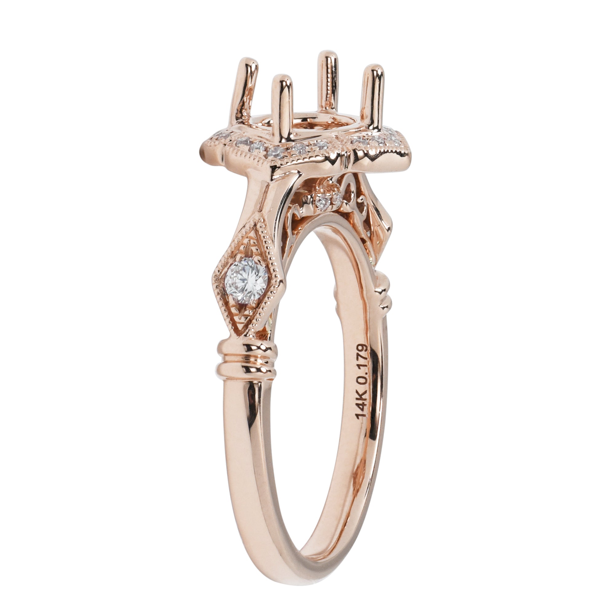 Daydream Diamond Engagement Ring Setting in 14kt Rose Gold (1/5ct tw)