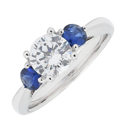 Martin Flyer Sapphire Engagement Ring Setting in 14kt White Gold