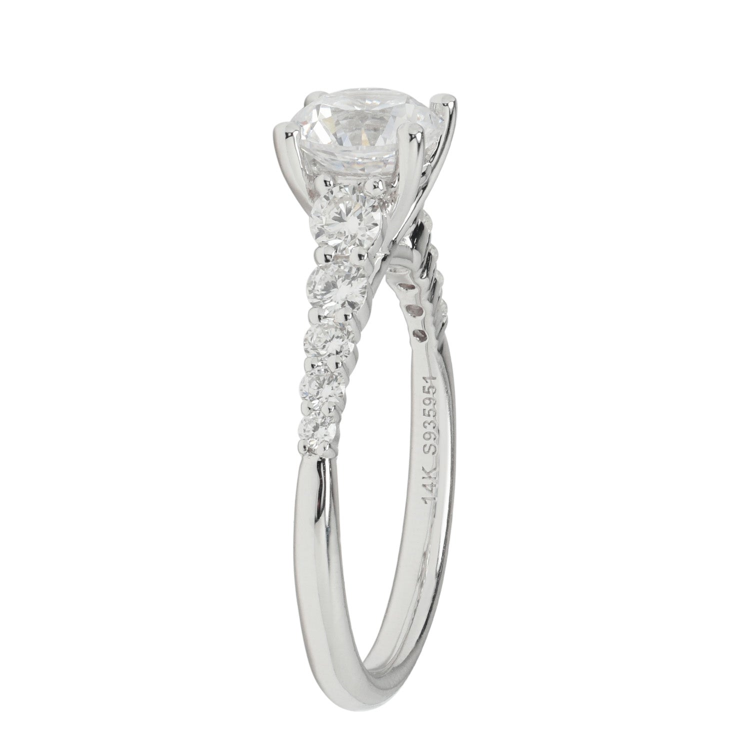 Gabriel Reed Diamond Engagement Ring Setting in 14kt White Gold (1/2ct ...