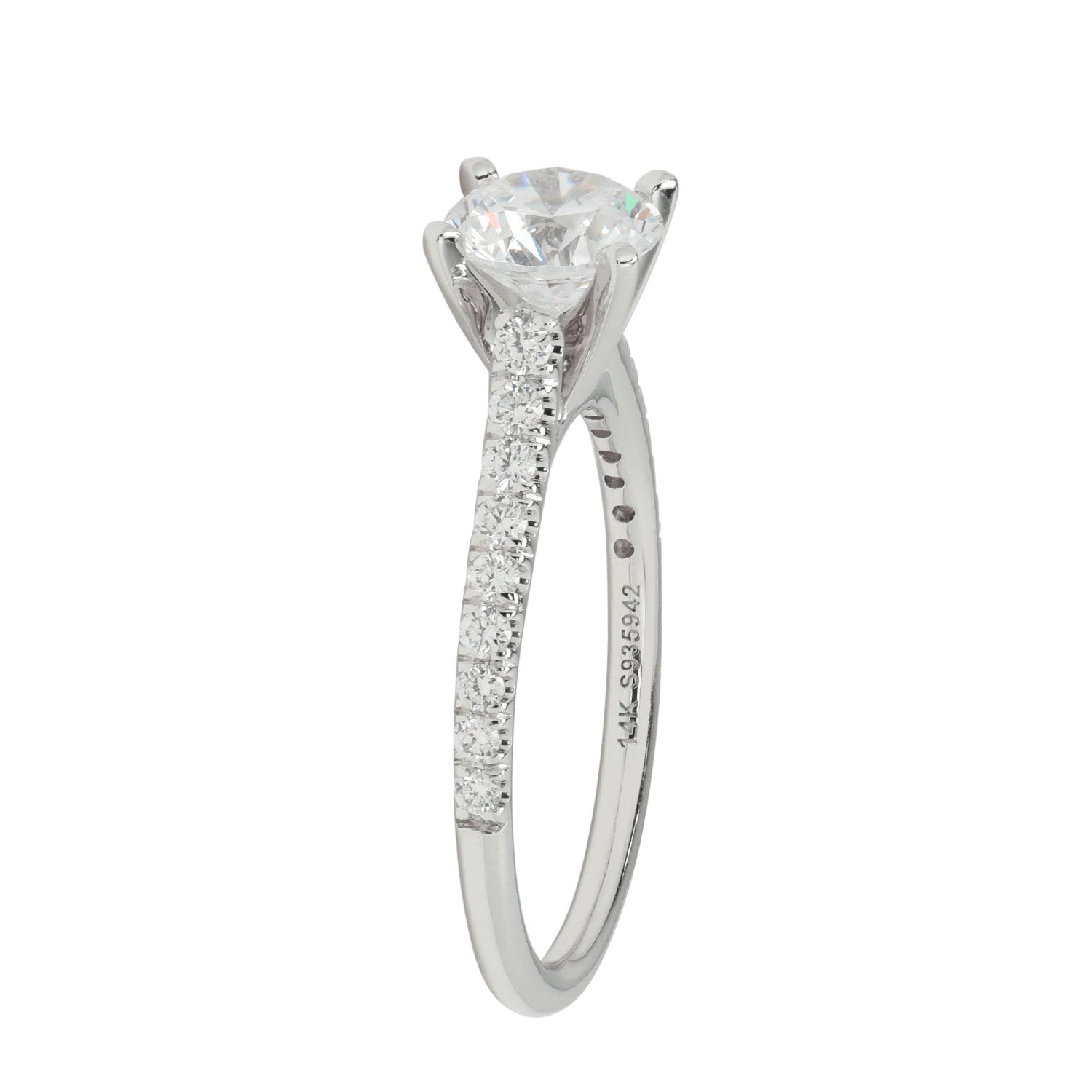 Gabriel Jennie Diamond Engagement Ring Setting in 14kt White Gold (1/3ct tw)