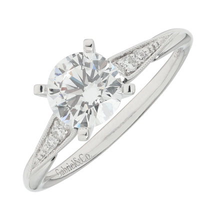 Gabriel Riley Diamond Engagement Ring Setting in 14kt White Gold (1/10ct tw)