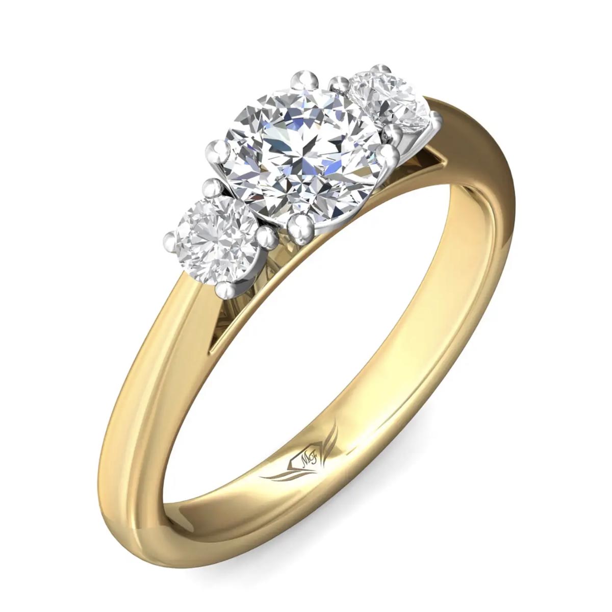 Flyer Fit by Martin Flyer Diamond Engagement Setting in 14kt Yellow and White  Gold (1/3ct tw)