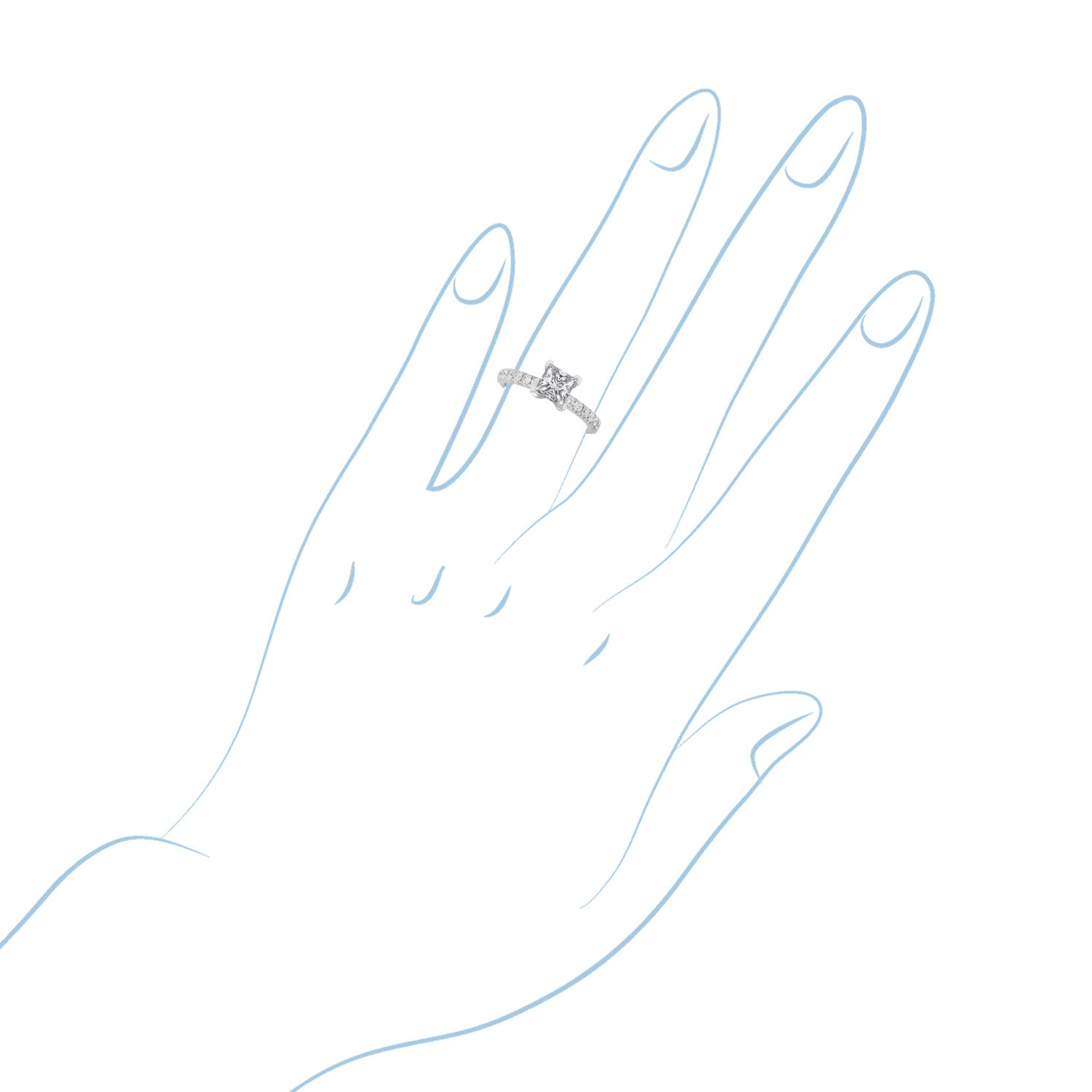 Diamond Setting in 18kt White Gold (5/8ct tw)