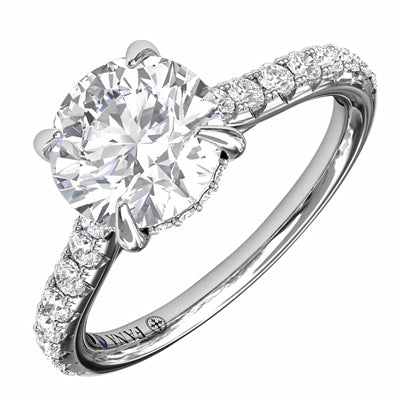 Fana Hidden Halo Diamond Engagement Ring Setting in 14kt White Gold (3/8ct tw)