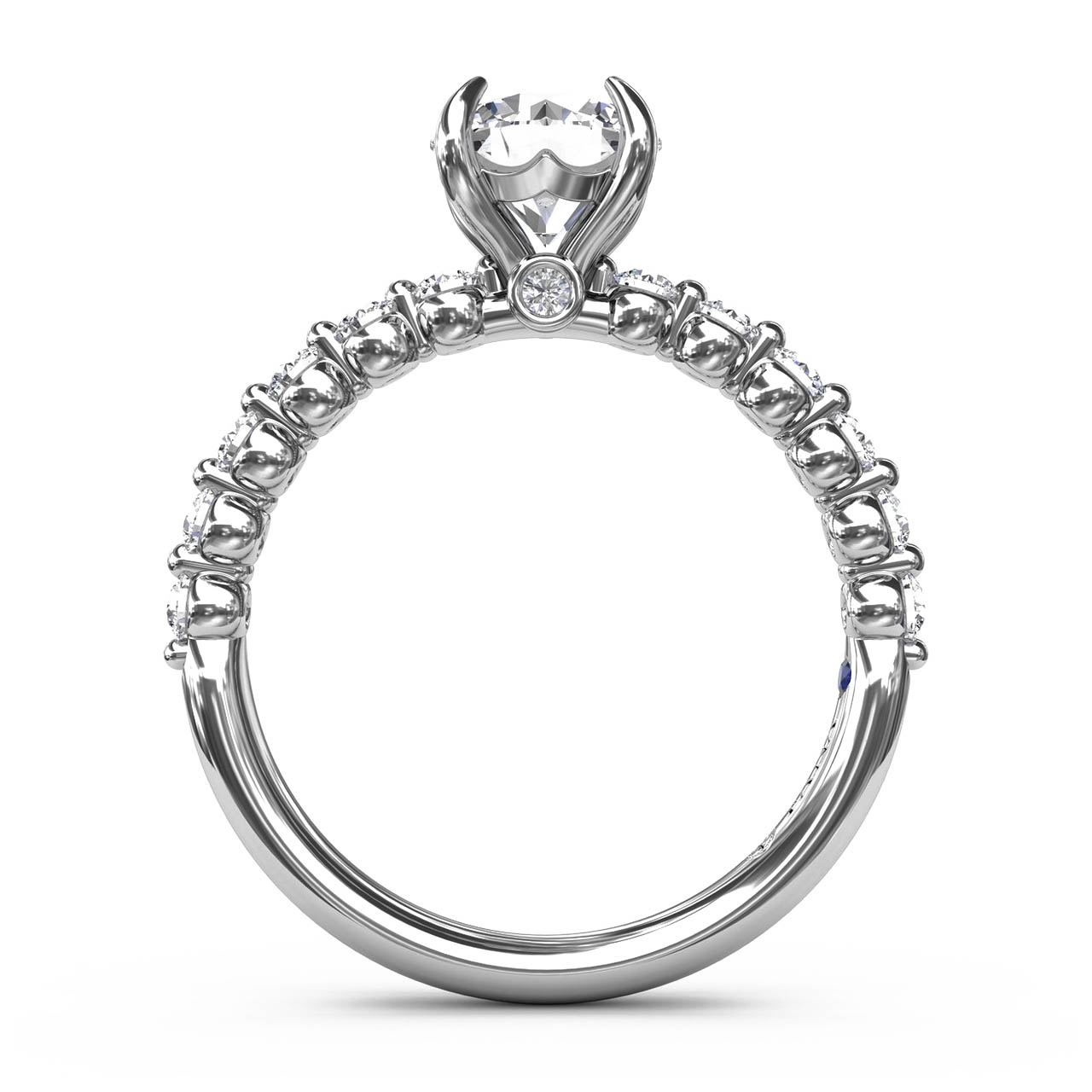Fana Contemporary Round Diamond Solitaire Engagement Ring Setting in 14kt White Gold (3/8ct tw)