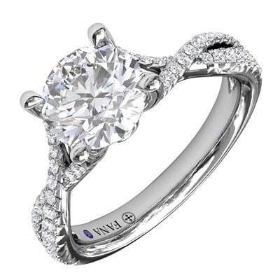 Fana Twist Diamond Engagement Ring Setting in 14kt White Gold (1/3ct tw)