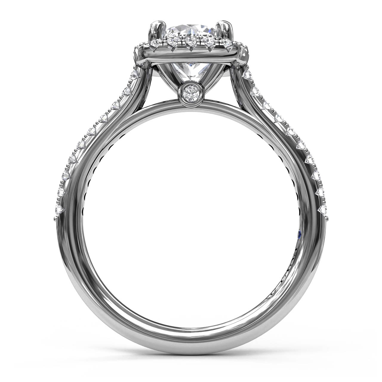 Fana Delicate Cushion Halo Diamond Engagement Ring Setting in 14kt White Gold (1/3ct tw)