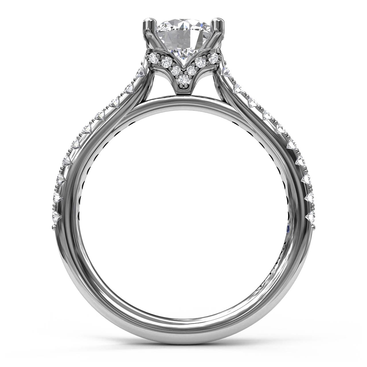 Fana Delicate Classic Engagement Ring Setting with Delicate Side Detail in 14kt Gold (1/3ct tw)