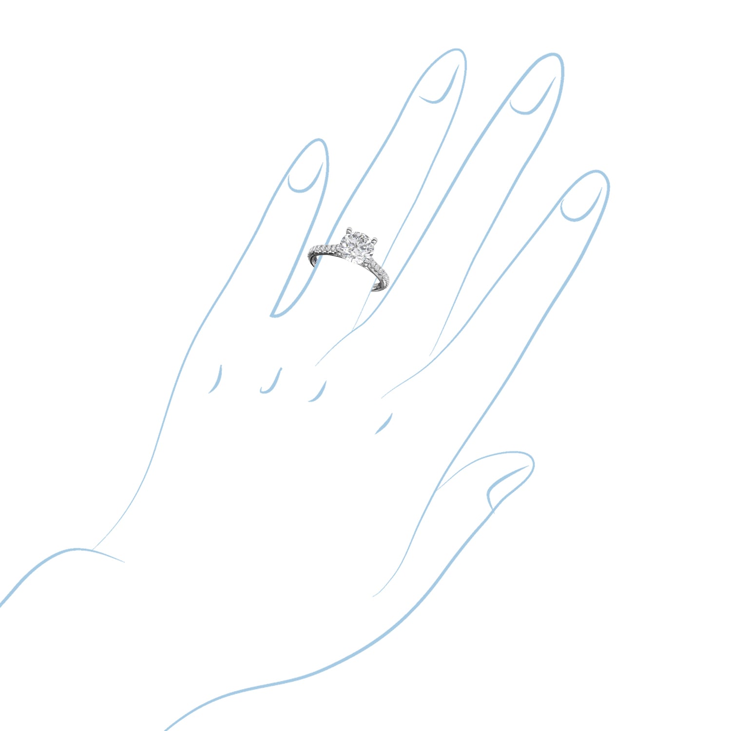 Fana Delicate Classic Engagement Ring Setting with Delicate Side Detail in 14kt Gold (1/3ct tw)