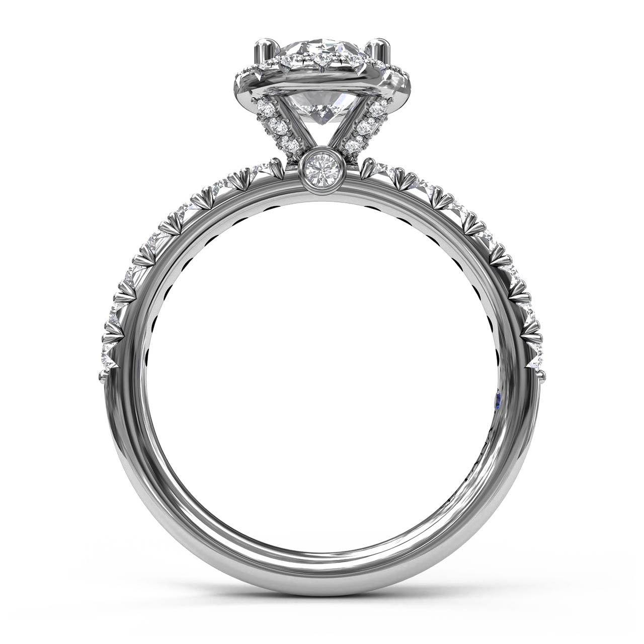 Fana Classic Halo Oval Diamond Engagement Ring Setting in 14kt White Gold (5/8ct tw)