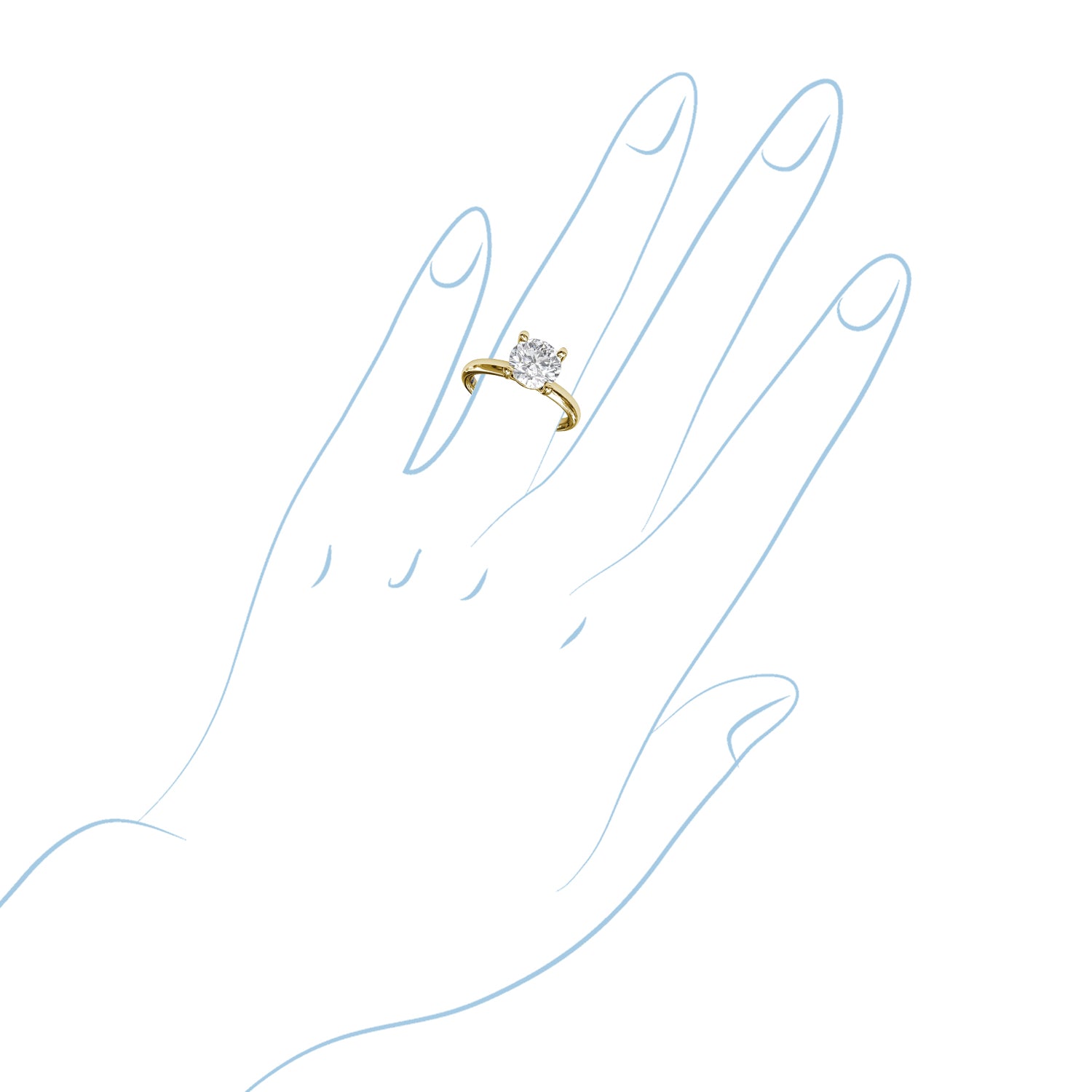 Fana Classic Solitaire Diamond Engagement Ring Setting in 14kt Yellow Gold (.02ct tw)