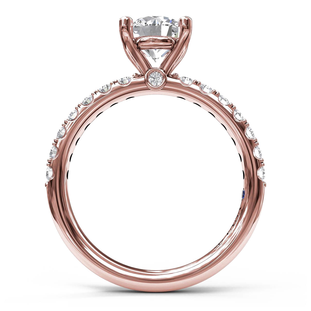 Fana Classic Pave Round Cut Engagement Ring Setting in 14kt Rose Gold (1/3ct tw)