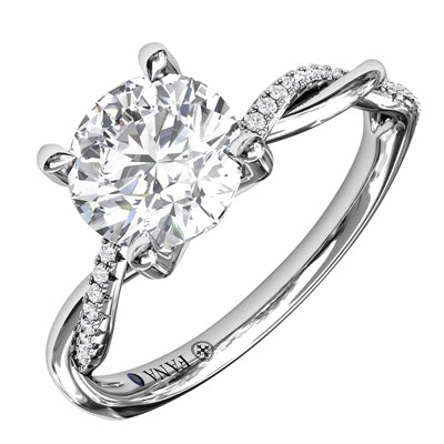 Fana Diamond Twist Engagement Ring Setting in 14kt White Gold (1/10ct tw)