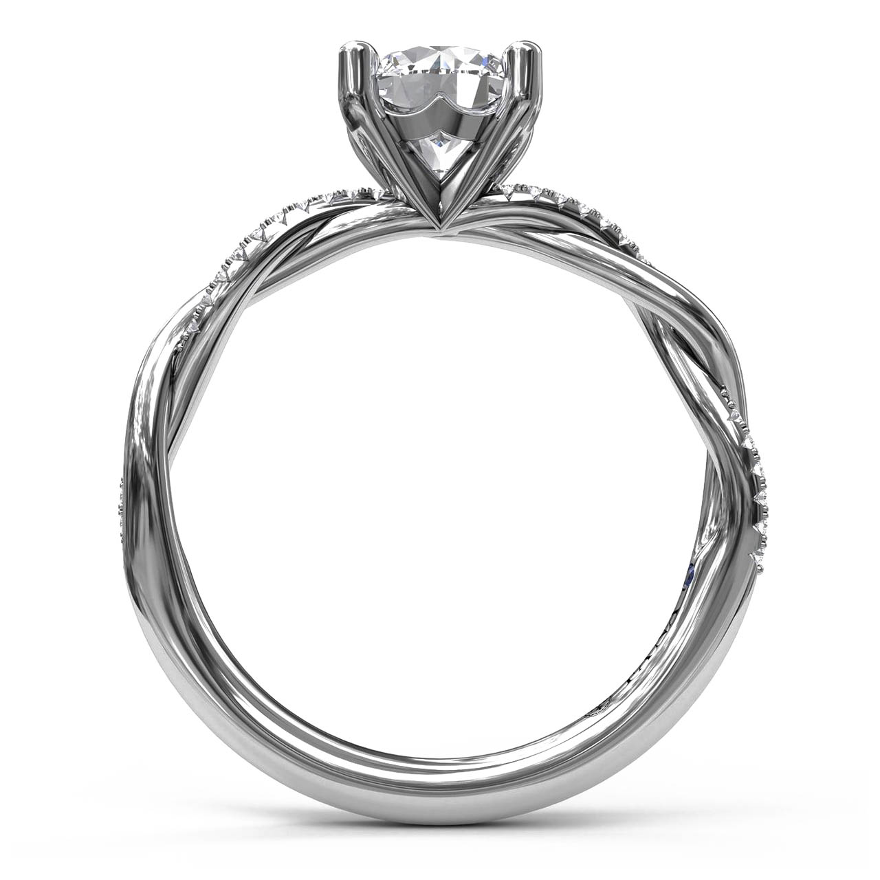 Fana Diamond Twist Engagement Ring Setting in 14kt White Gold (1/10ct tw)