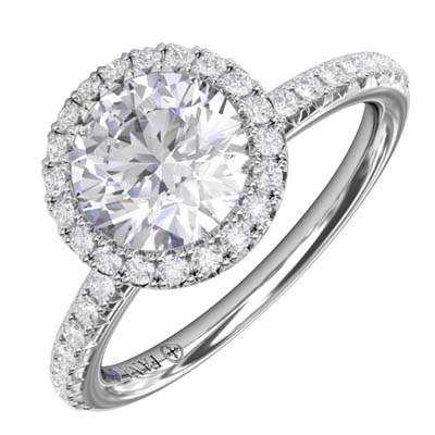 Fana Classic Diamond Halo Engagement Ring Setting in 14kt White Gold (1/3ct tw)