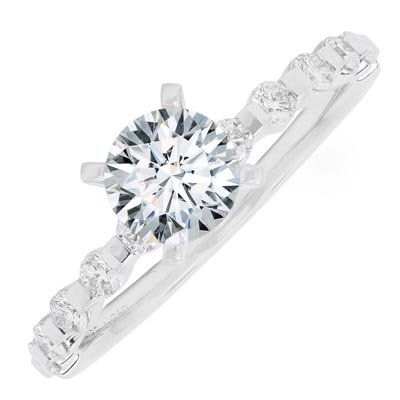 Memoire Precious Prong Diamond Engagement Setting in 18kt White Gold (1/3ct tw)