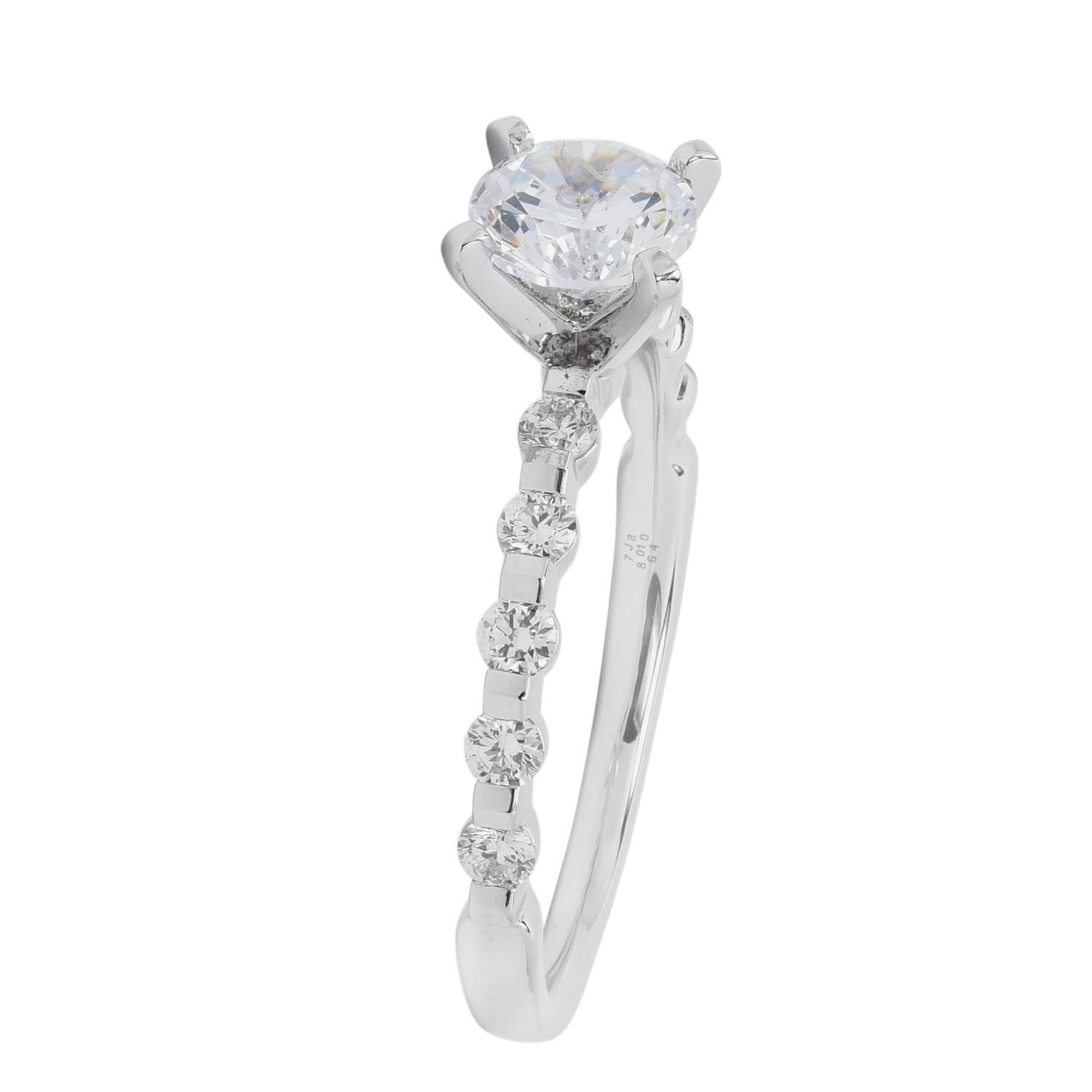 Memoire Precious Prong Diamond Engagement Setting in 18kt White Gold (1/3ct tw)
