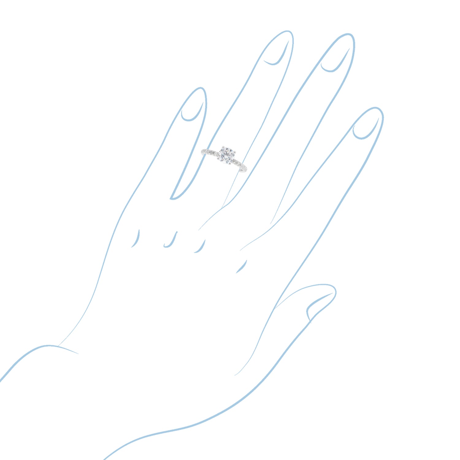 Daydream Diamond Engagement Ring Setting in Platinum (1/4ct tw)