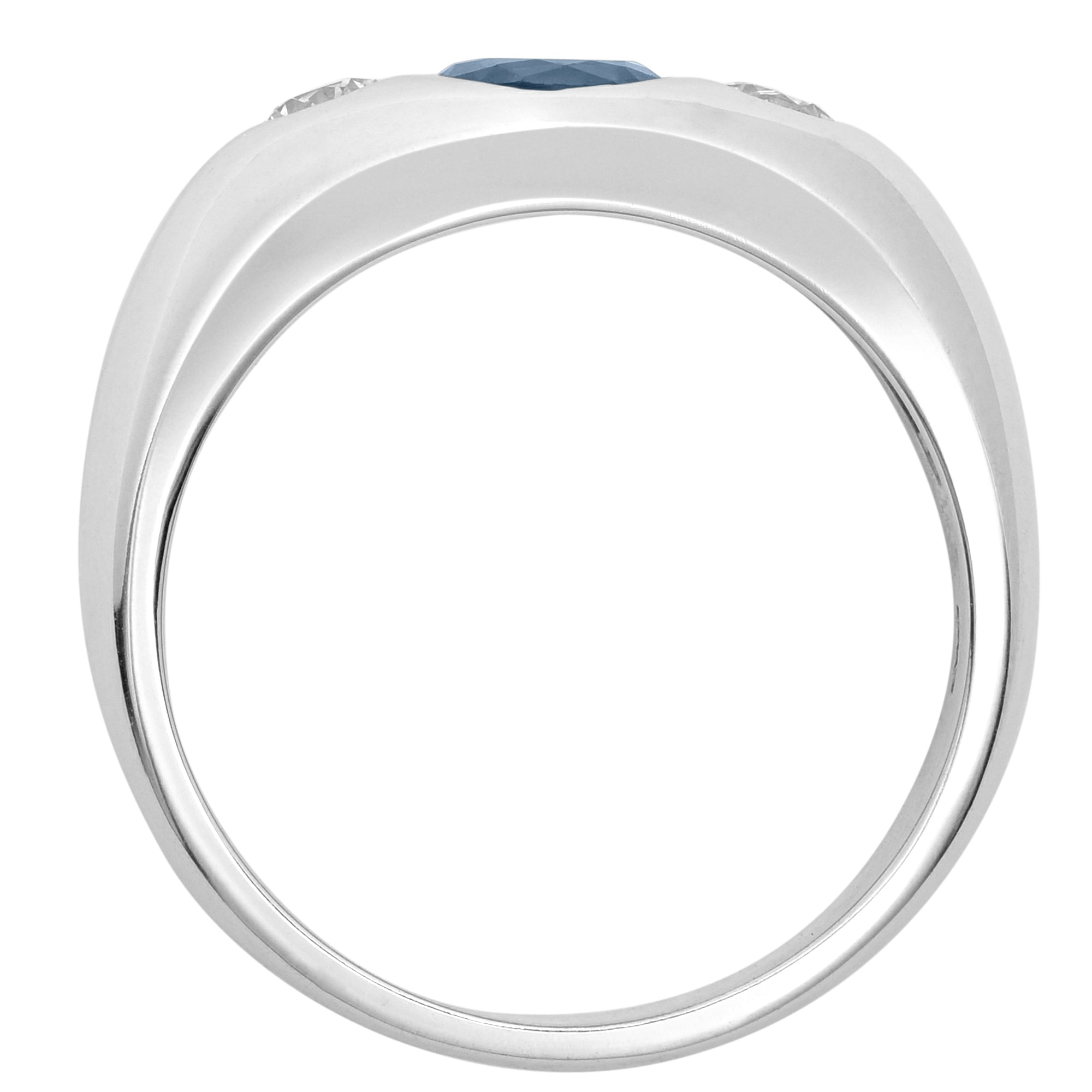 Mens Sapphire and Diamond Ring in Platinum (1/2ct tw)