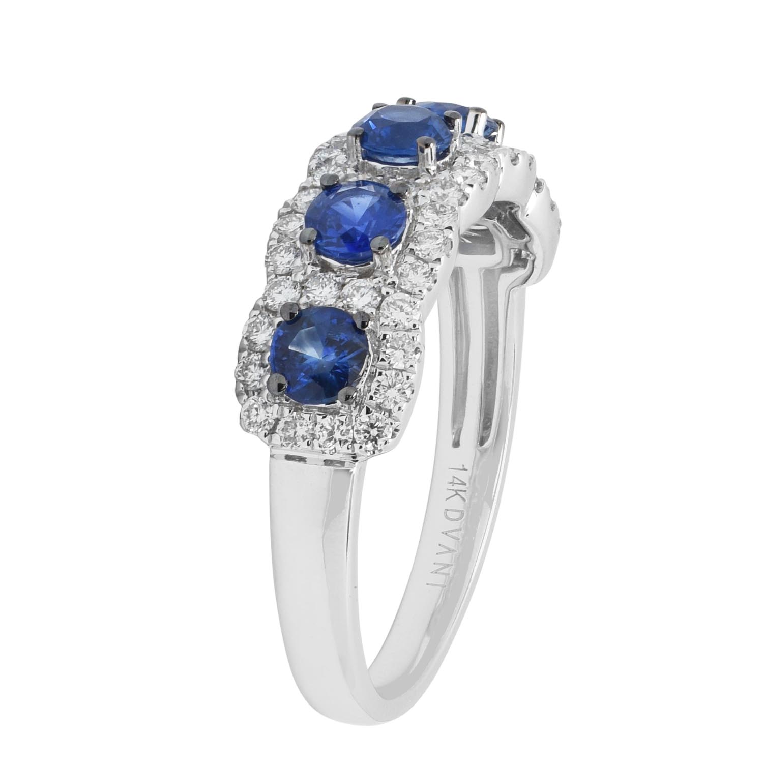 Sapphire Ring in 14kt White Gold with Diamonds (3/8ct tw)