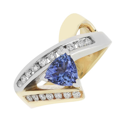Tanzanite Ring in 14kt Yellow and White Gold with Diamonds(3/8ct tw)