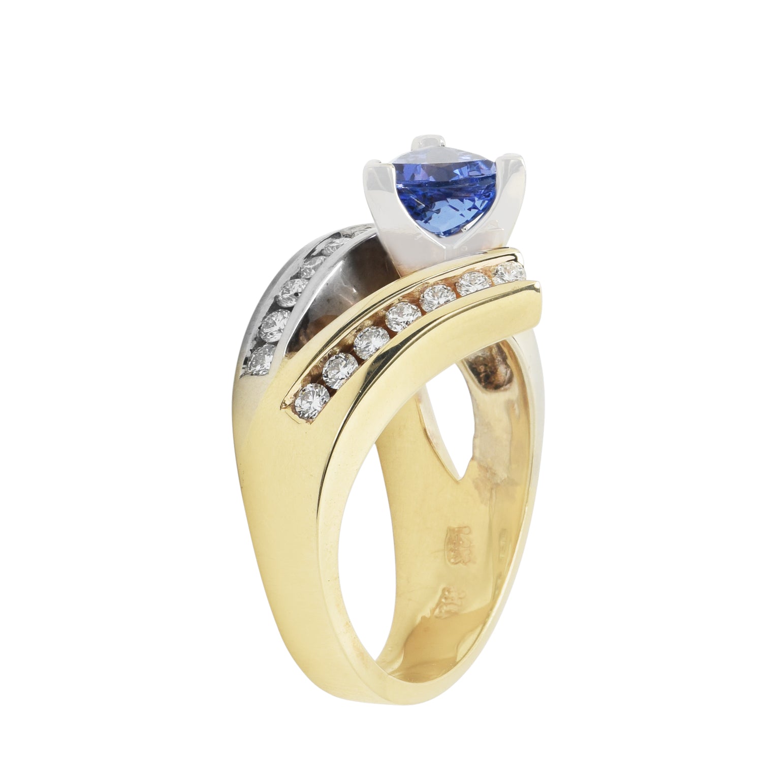 Tanzanite Ring in 14kt Yellow and White Gold with Diamonds(3/8ct tw)