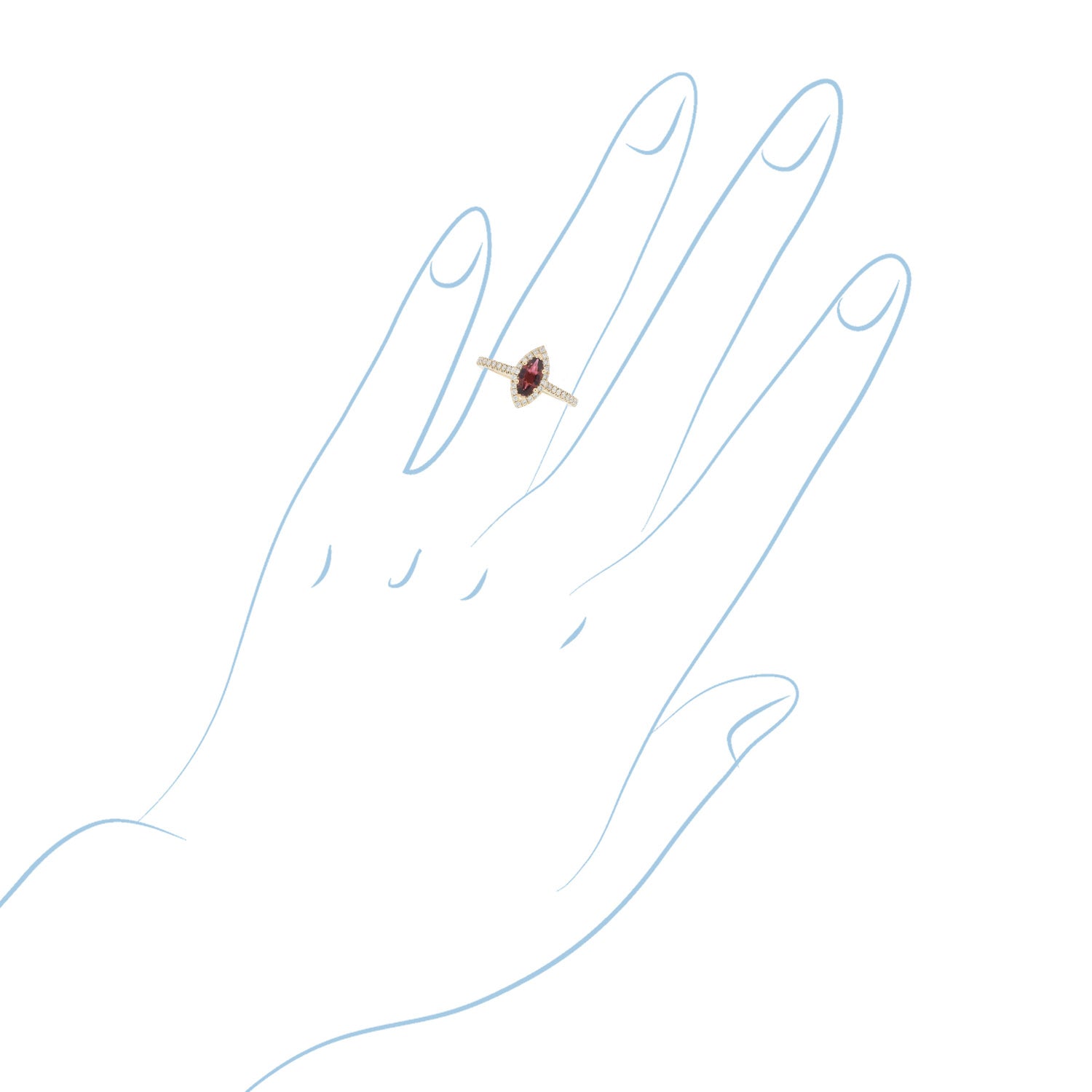Maine Pink Tourmaline Marquise Ring in 14kt Yellow Gold with Diamonds (1/4ct tw)