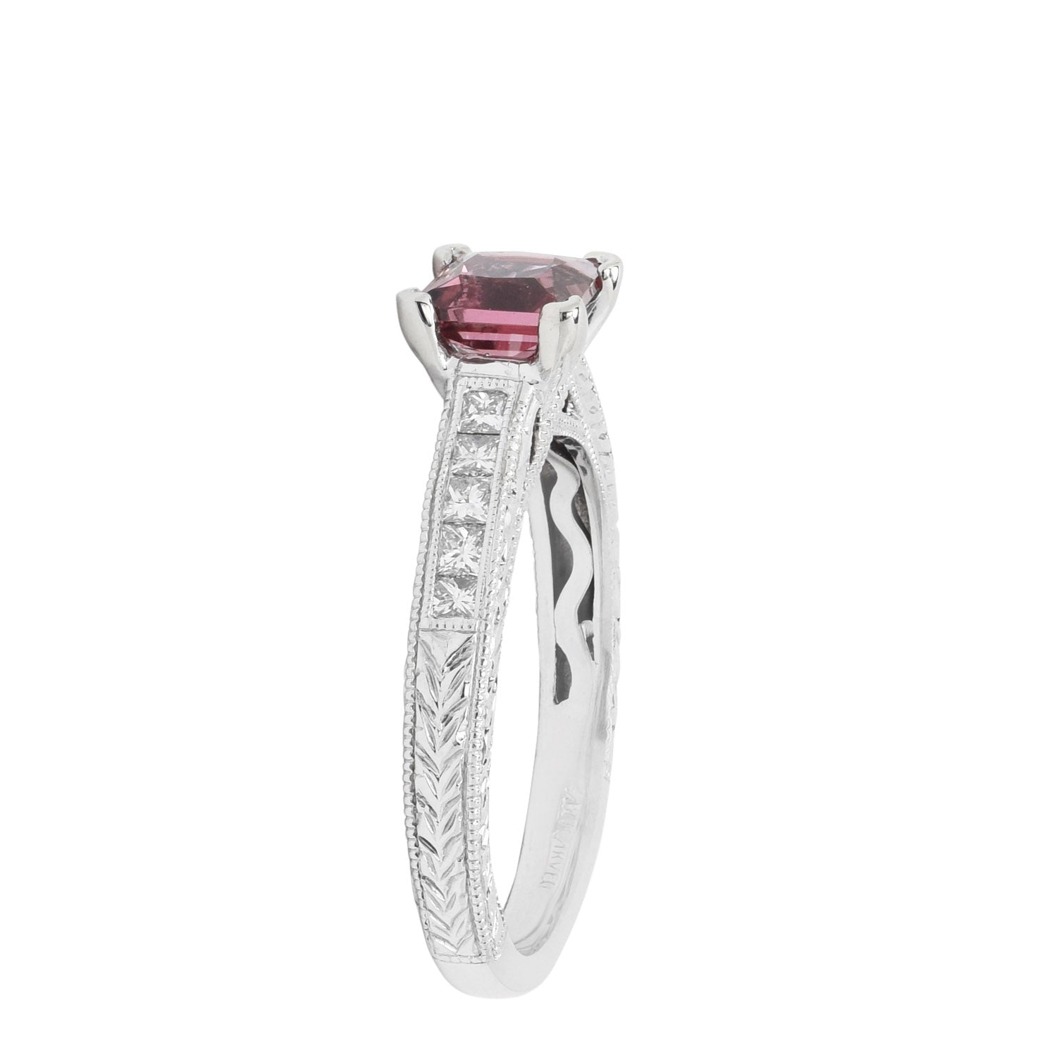 Maine Pink Tourmaline Ring in 14kt White Gold with Diamonds (1/4ct tw)