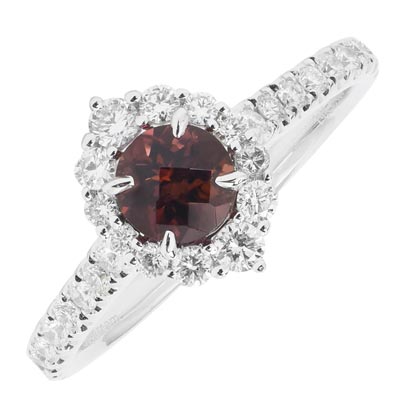 Maine Pink Tourmaline Ring in 14kt White Gold with Diamonds (1/2ct tw)