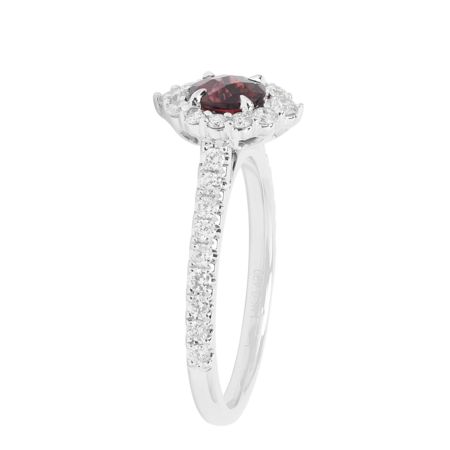 Maine Pink Tourmaline Ring in 14kt White Gold with Diamonds (1/2ct tw)