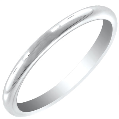 Plain Wedding Band in 14kt White Gold (2mm size 4-8)