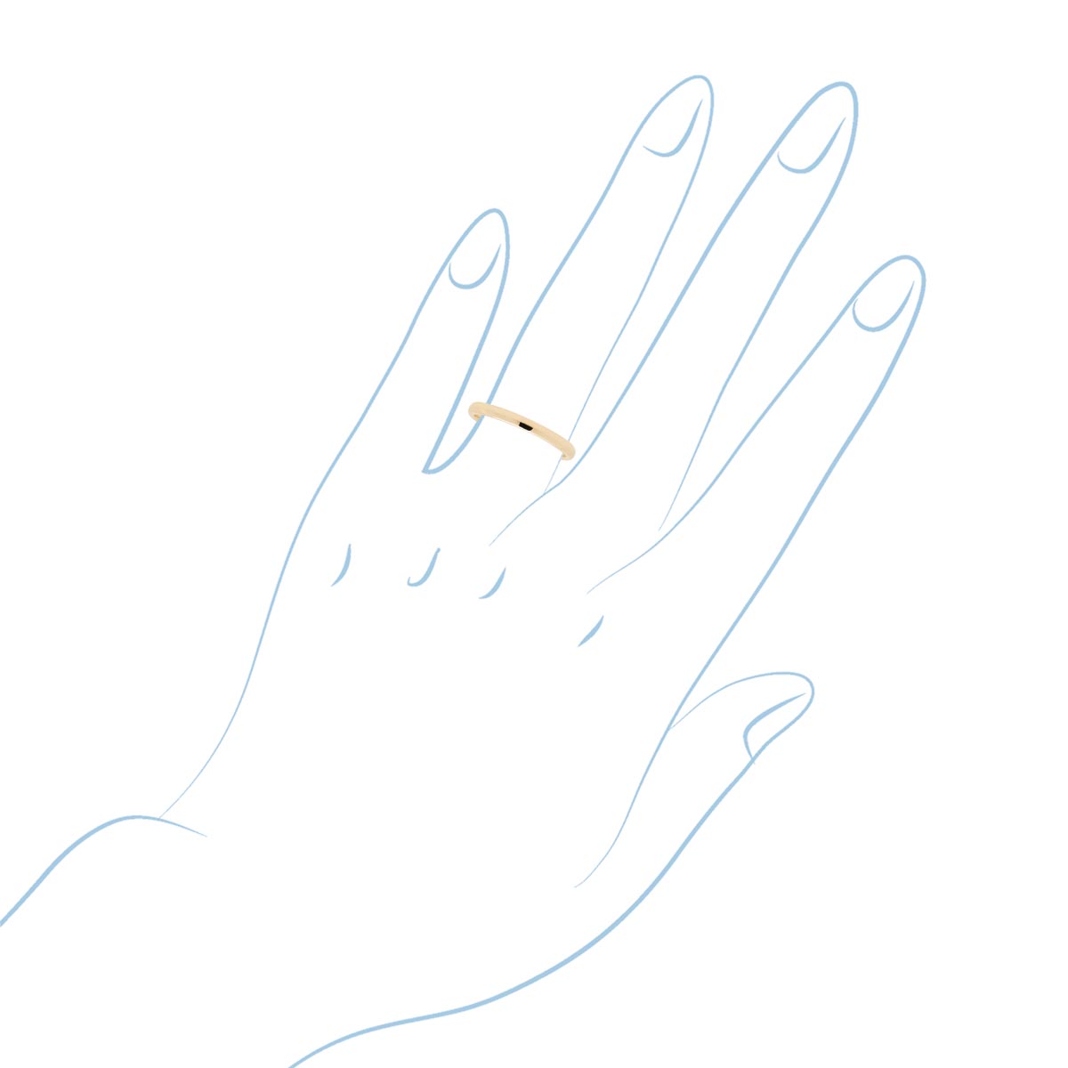 Low Dome Comfort Fit Wedding Band in 14kt Yellow Gold (2mm)