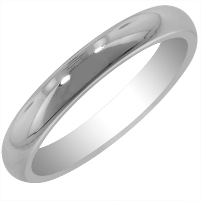 Plain Wedding Band in 14kt White Gold (3mm size 4-8)