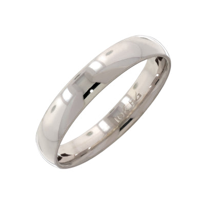 Comfort Fit Wedding Band in 10kt White Gold (4mm size 8-12)
