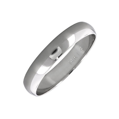 Plain Wedding Band in 14kt White Gold (4mm size 8.5-12)
