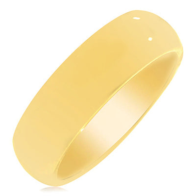 Plain Dome Wedding Band in 14kt Yellow Gold (6mm Size 8.5-12)