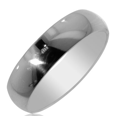 Comfort Fit Wedding Band in 10kt White Gold (6mm size 8.5-12)