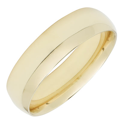 Plain Low Dome Comfort Fit Wedding Band in 10kt Yellow Gold (6mm Size 8.5-12)