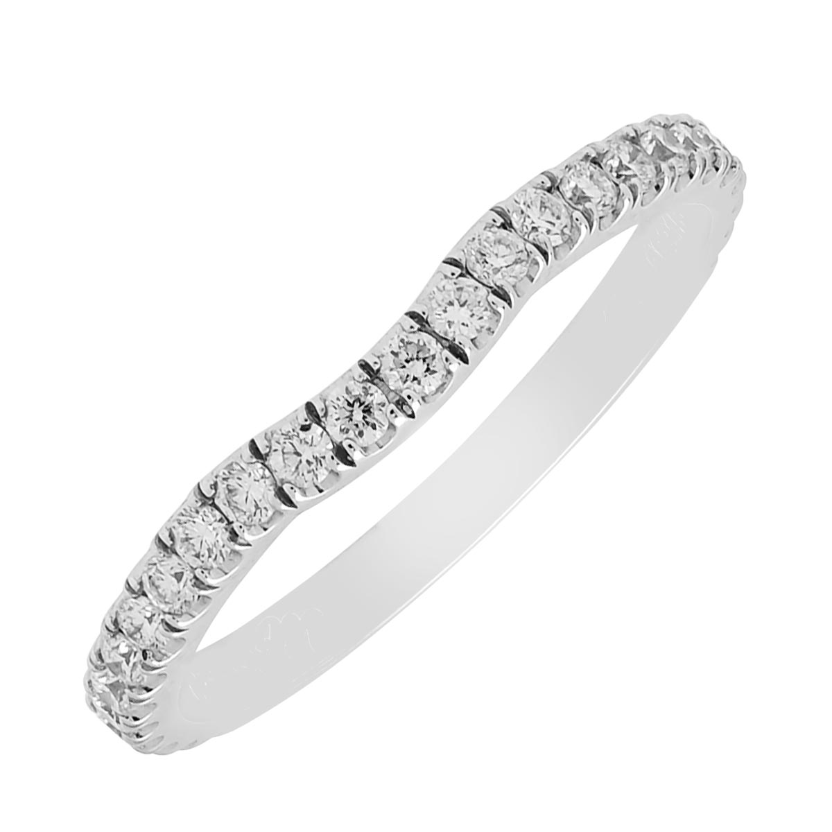 Michael M Diamond Curved Wedding Band in 18kt White Gold (1/3ct tw)