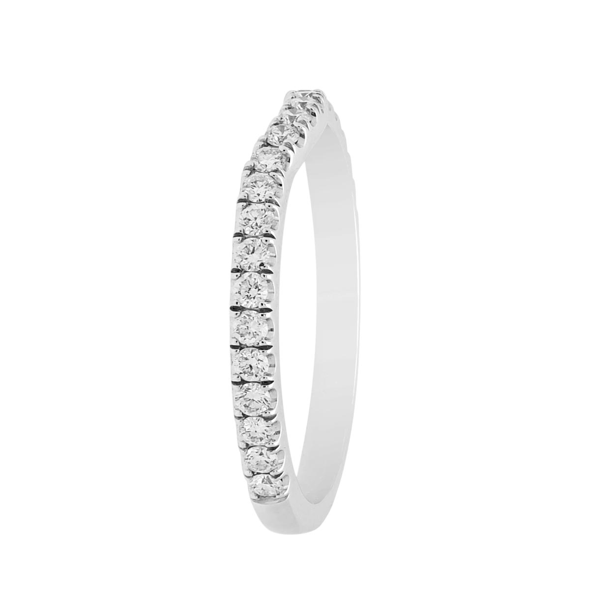 Michael M Diamond Curved Wedding Band in 18kt White Gold (1/3ct tw)