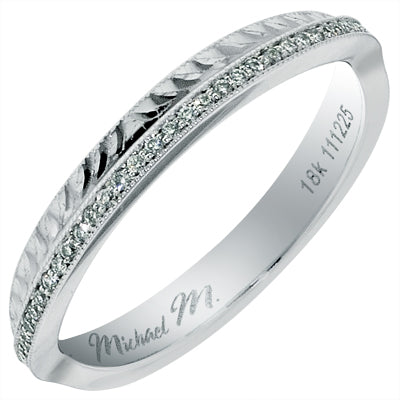 Michael M Diamond Wedding Band in 18kt White Gold (1/10ct tw)