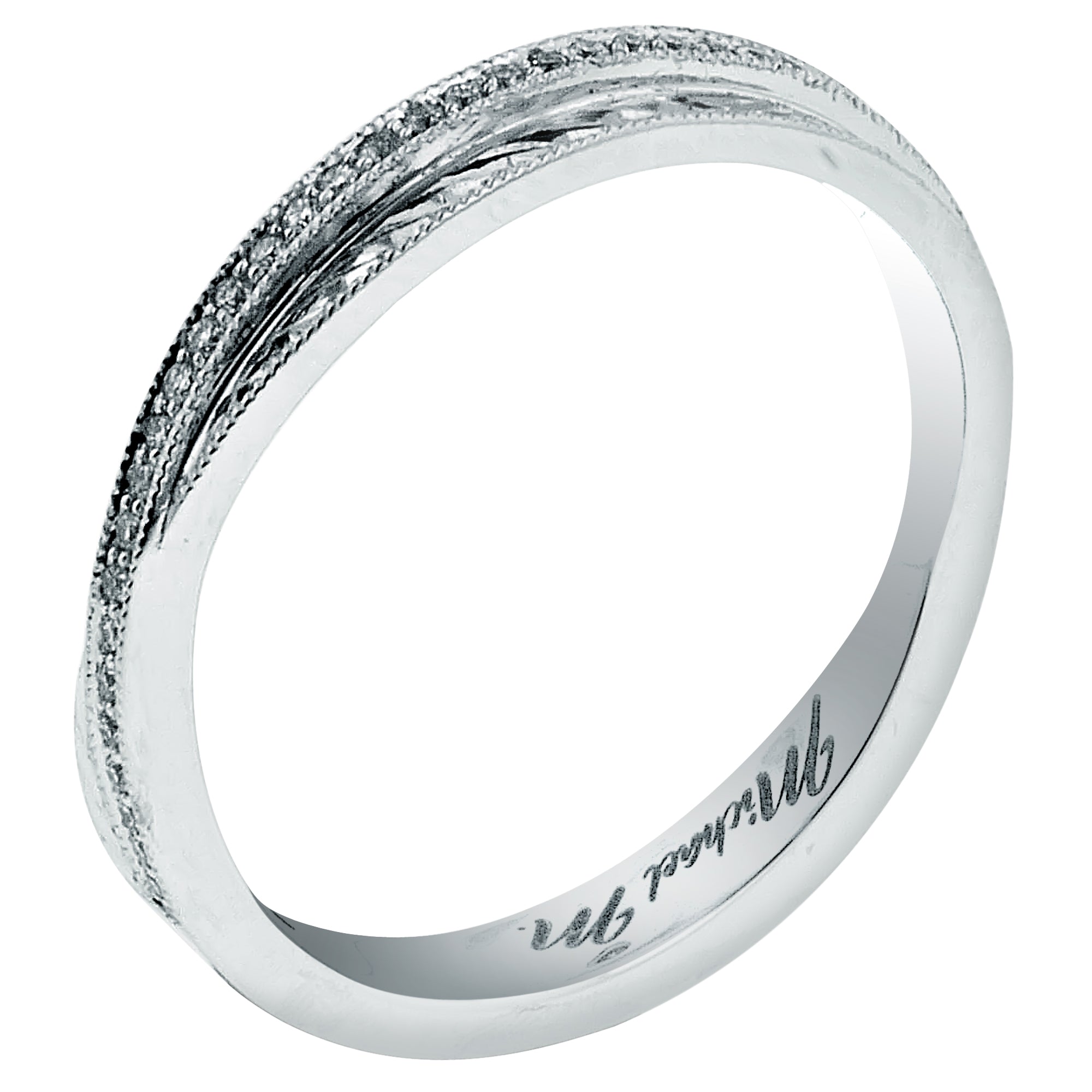 Michael M Diamond Wedding Band in 18kt White Gold (1/10ct tw)