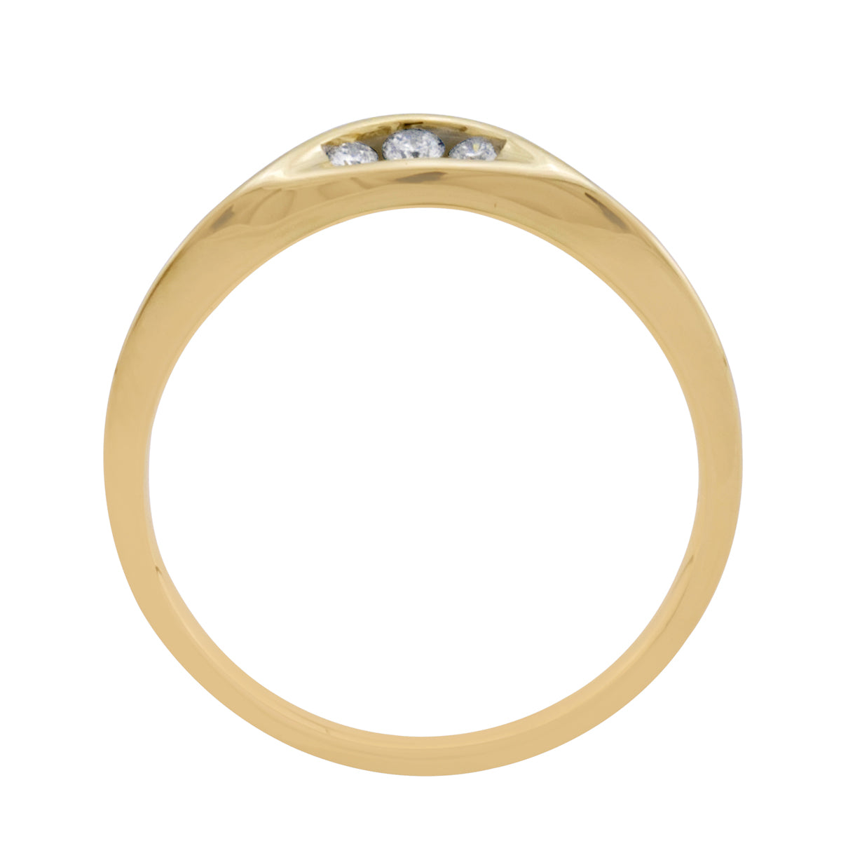 Curved Diamond Wedding Band in 14kt Yellow Gold (1/7ct tw)