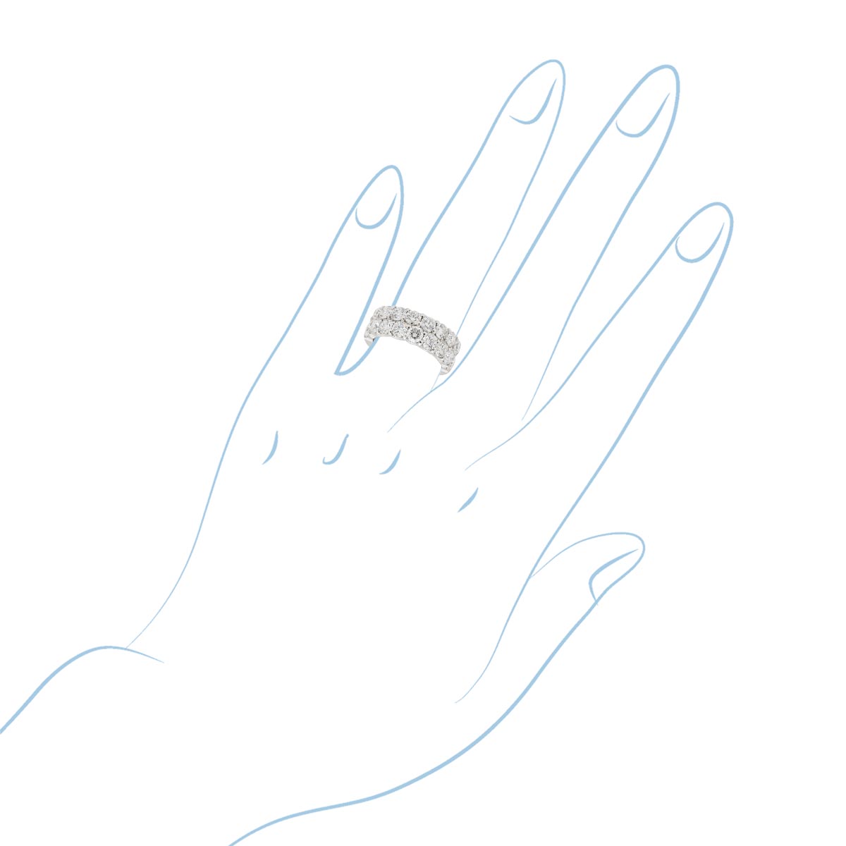 Diamond Two Row Band in 14kt White Gold (3 5/8ct tw)