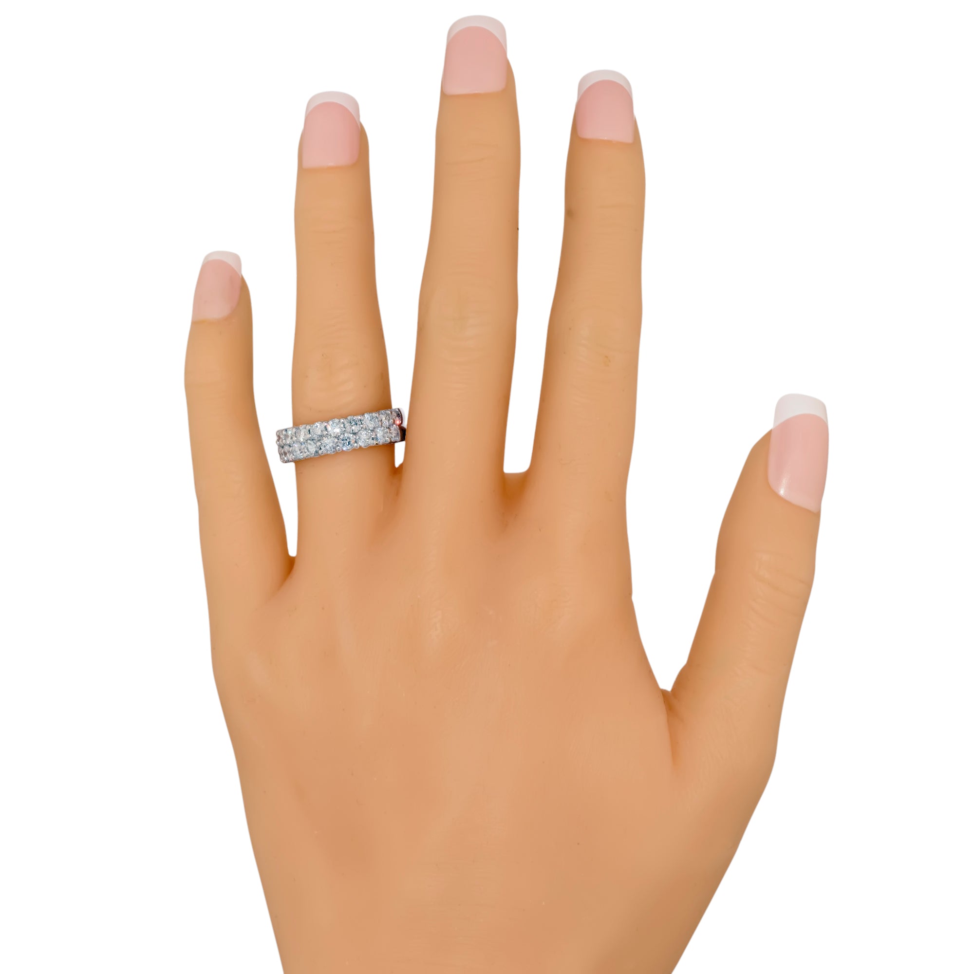 Diamond Two Row Wedding Band in 14kt White Gold (2ct tw)